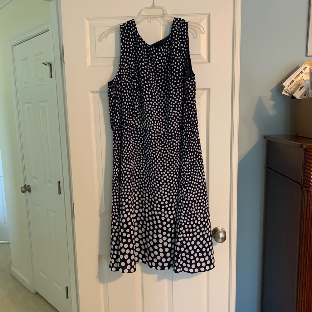 Blue/white polka dot dress from Talbots
